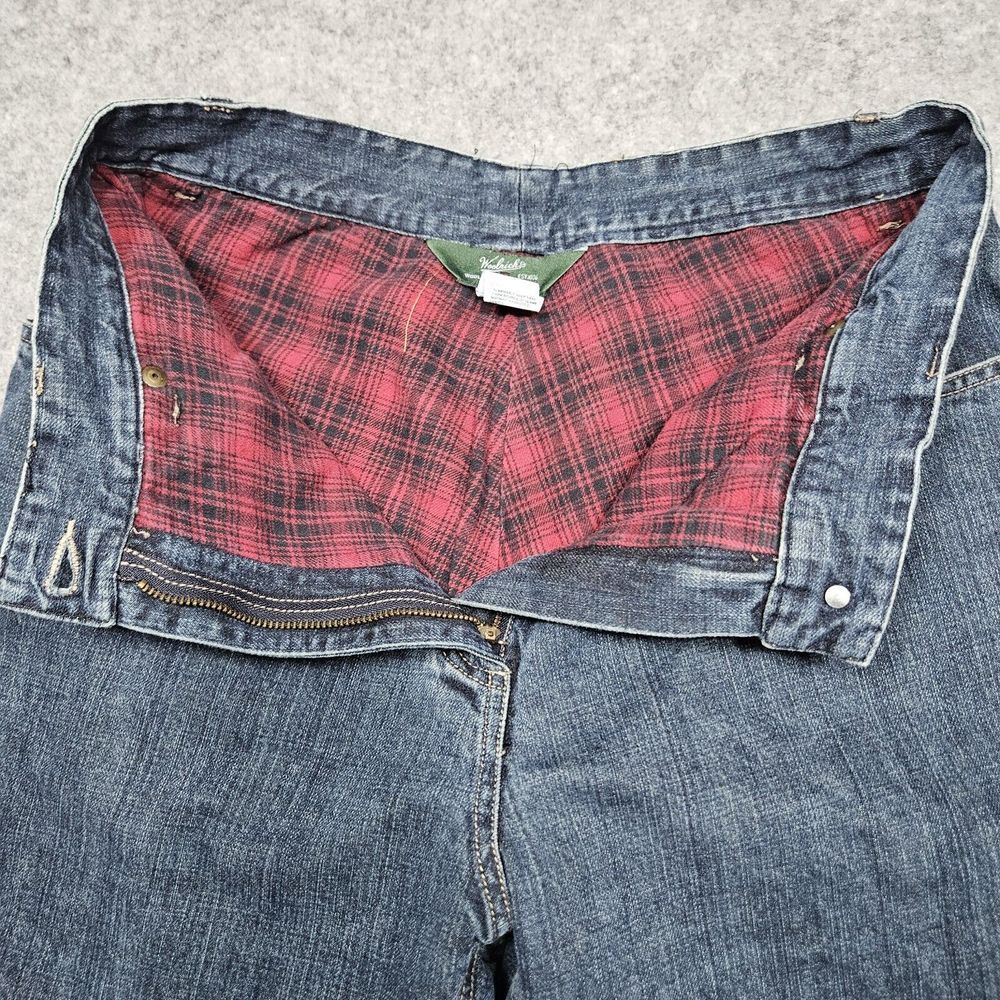 Women's Blue Jeans with Red Plaid Lining